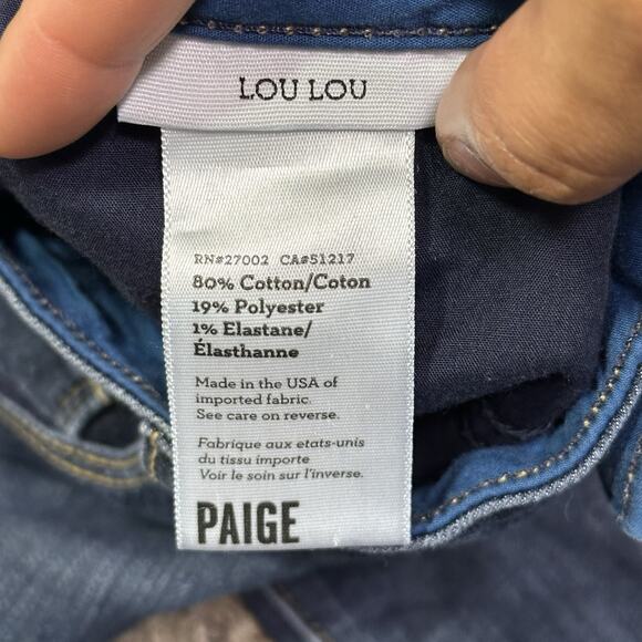 PAIGE Lou Lou Jeans Womens Size 28 Dark Blue Flare Leg Boho Hippie USA Preppy - Picture 7 of 8